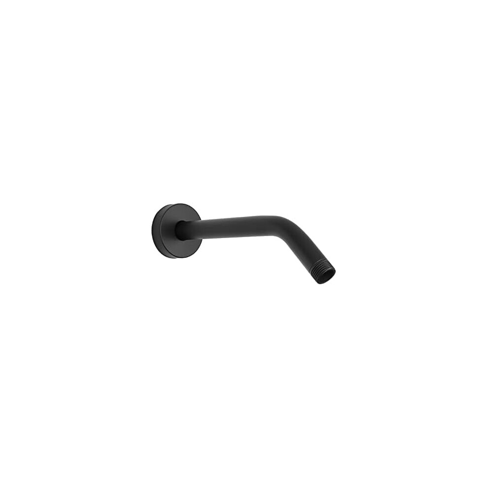 6" Matte Black 304 Stainless Steel Shower Arm With Flange & Teflon Tape, Wall Mounted For Fixed/Handheld Shower Heads 9175034876547