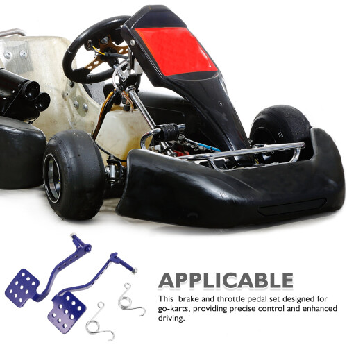 Metalbremse- og gaspedaler til gokart – blå, 2 stk. 1
