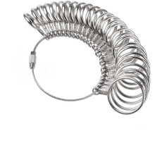 Ring Sizer Measuring Tool Stainless Steel Finger Rings Gauge 0-13 Sizing Measuring with Half Size