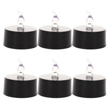 Candele nere, confezione da 6 lumini a batteria, candele tealight a LED, candele senza fiamma per Halloween, decorazioni autunnali e per feste a tema.