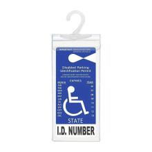 Handicap Parking Permit Placard Storage organization Holder - Disabled Parking Placard Protector Sleeve with Large Hook