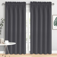 Blackout Curtains 70x84 in, 2 Panels, Thermal Insulated, Rod Pocket, Dark Grey