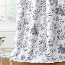 Floral Blackout Curtains 84" L, 2 Panels, Thermal Insulated Grommet Drapes for Living Room & Bedroom – Antique Green