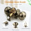 Bed/Bath Keyless Privacy Interior Door Knobs, Antique Brass Door Knobs 3 Pack 5