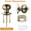 Bed/Bath Keyless Privacy Interior Door Knobs, Antique Brass Door Knobs 3 Pack 2