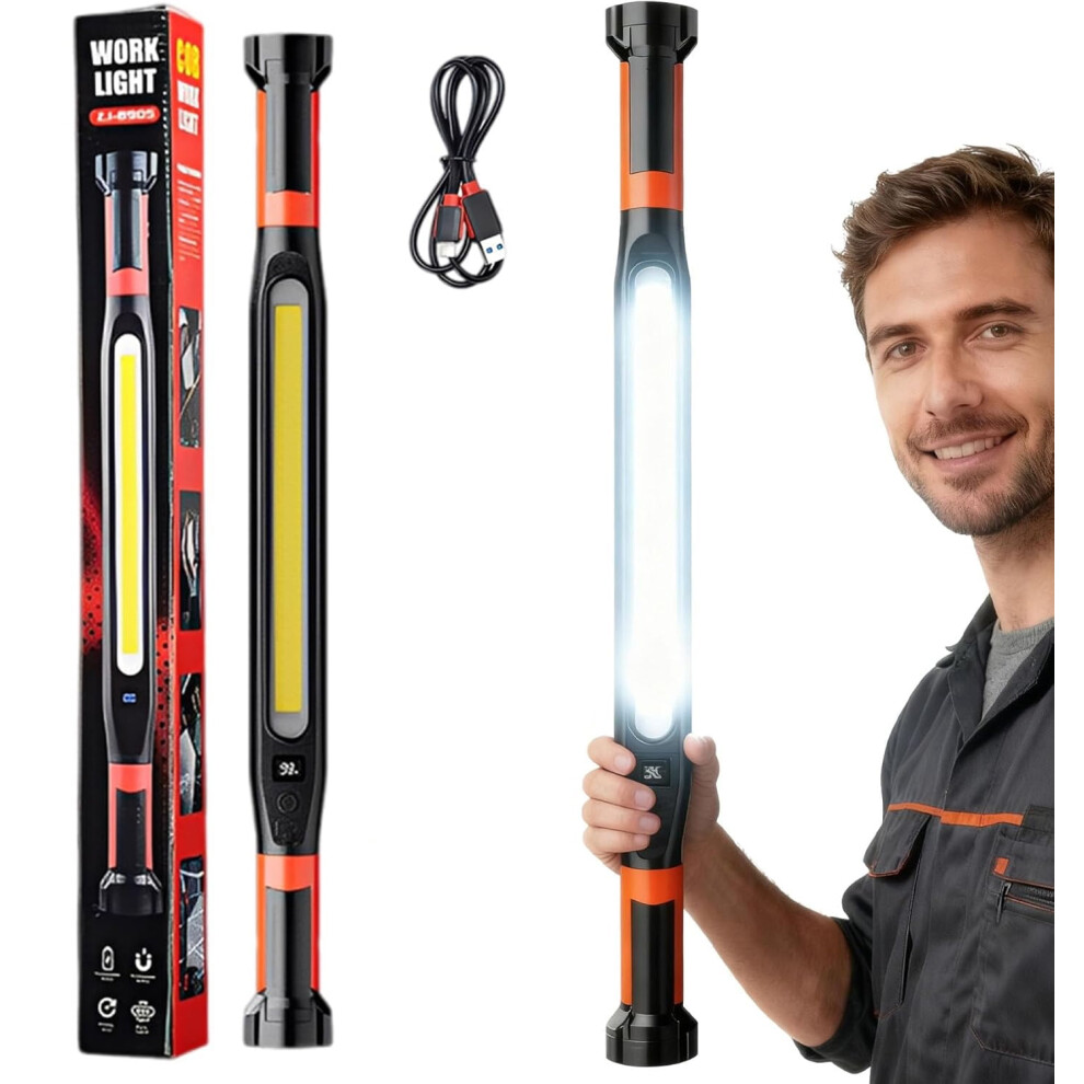 3000Lm Rechargeable Work Light, Ip54 Waterproof, 360 Rotating, Magnetic & Hook, 6.5H Runtime Â Compatible With Automotive Repair 9180479691884