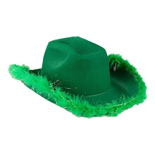 Udsalg! Miyuadkai Cowboyhat Udsalg Dame Cowboyhat Med Fleecekant Dekorativ Hat Western Cowboy Stiliseret Hat Tilbehør Grøn