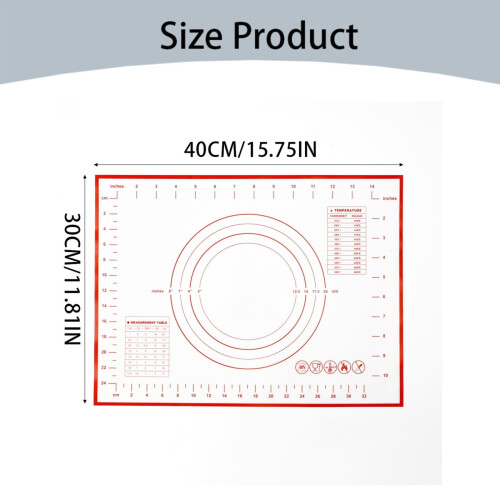 Αντιολισθητικό Στρώμα Ζύμης Σιλικόνης 40x30cm, Πολύ Μεγάλο Πλάσμα Ζύμης, Επένδυση 2