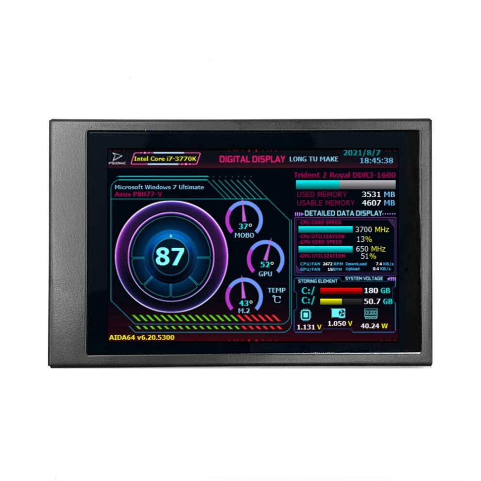 3.5" Ips Monitor For Raspberry Pi, Dual Usb & Type-C, Screen Rotation, Compatible With Raspberry Pi 9028731377377