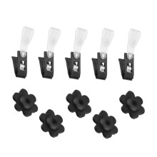 BESTYASH 20Pcs Black Garden Banner Clips Plastic Rubber Flag Fixing Stoppers