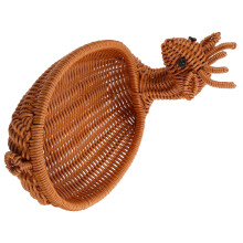 Woven Bread Basket Storage Basket Brown Plastic Food Storage For Living Space 1Pack