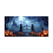 Décoration de porte de garage d'Halloween 4,88 m x 2,13 m - Bannière décorative effrayante pour l'extérieur, la maison, le jardin, un mur de