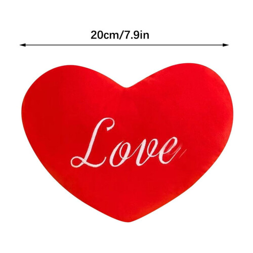 AuroraX heart-shaped red throw pillow, soft decorative 1
