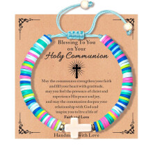 Christian Cross Bracelet for Girls – First Communion, Baptism, Confirmation Gift – Compatible with Catholic Faith