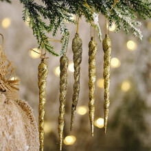 Décorations de Noël suspendues en forme de glaçons (12 pièces)