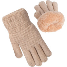 Winter Gloves for Boys Girls - Kids Warm Knit Thermal Cable Knitted Gloves Wool Fleece Lined Mittens for Cold Weather