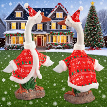 Tenues de fête pour oies de porche – Compatibles avec les décorations d'oies de jardin, de la Saint-Valentin à Noël