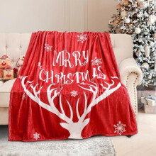 Christmas Throw Blanket for Couch, Soft Fuzzy Cozy Blankets for Winter, Red Reindeer Patternt Decoration Blanket, 50x60 Inches