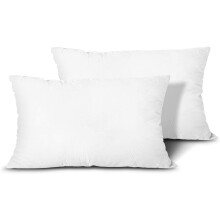 Throw Pillow Inserts, Set of 2 Lightweight Down Alternative Polyester Pillow, Couch Cushion, Sham Stuffer, Machine Washable. (White, 12x20)