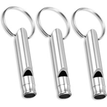 Set of 6 Extra Loud Whistles for Camping Hiking Hunting Outdoors Sports and Emergency Situations, Sturdy but Light Aluminium Key Chain Signals