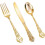 Gold Plastic Cutlery Set Heavy Duty 150 pcs 1