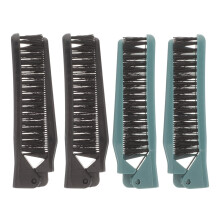 Double Teeth Folding Comb 4 Pcs Foldable Brush Mini for Hair Travel Round Baby Abs Pp