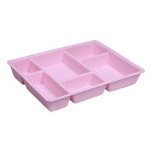 Plateau de rangement en feutre rose Ă 6 compartiments pour tiroir
