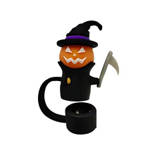 Straw Cover Cap with Handle, Reusable Straw Tip Lids – Compatible with Standard Straws, Halloween & Party Decor