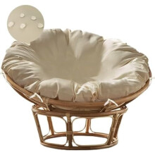 Papasan Cushion Cover Beige 50in Water-Resistant Machine