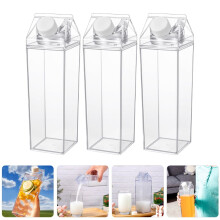 Clear Plastic Milk Carton Water Bottle with 500ml Capacity for Home Use Lightweight Portable and Leakproof