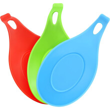 3-Pack Large Silicone Spoon Holder for Kitchen Counter, Heat Resistant, Compatible with Spatulas, Tongs, Ladles
