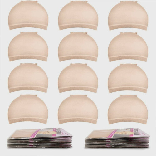 Perückenhauben Beige Stretch-Nylon 20 Stück
