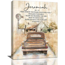 Christelijke boerderij muurdecoratie Jeremiah29Canvas12x16Inch