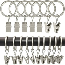 100 Pack Matte Silver Curtain Clip Rings, 1" ID, Fits up to 5/8" Rod, Compatible with Standard Drapery Rods