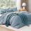 King Comforter Set Dusty Blue 3-Piece Prewashed Lightweight 2
