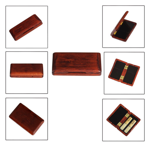 Clarinet B Solid Wood Reed Box Storage Portable Case 2