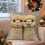 Capa de almofada de Natal com boneco de neve e veado bordados 4