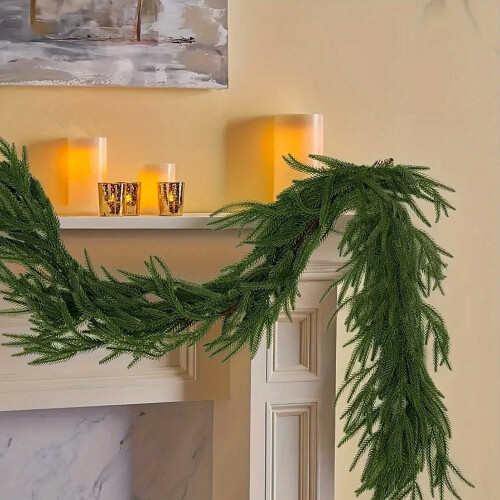 Γιρλάντα από πεύκο Norfolk Greenery 8,8ft – Ψεύτικη απαλή χριστουγεννιάτικη διακόσμηση 2