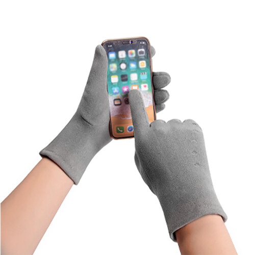 Samtige Touchscreen-Winterhandschuhe mit elastischen Bündchen 2