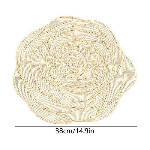 Rose Pattern Round Vinyl Placemat 15 Inch 2
