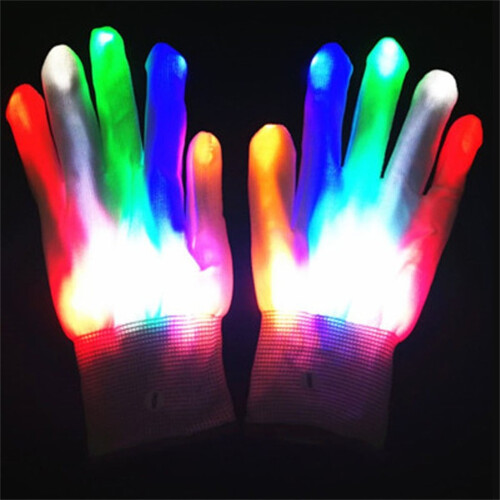 Γάντι LED Rave, 7 Χρώματα Γάντια με Φωτισμό για Γάντια, Γάντια που Αναβοσβήνουν για 2