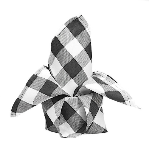 BalsaCircle20 τεμάχια 15" x 15" μαύρες άσπρες χαρτοπετσέτες καρό από πολυεστέρα με καρό 2