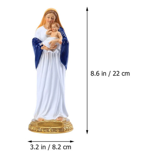 Marienstatue mit Baby, Kunstharz, 22 cm 1