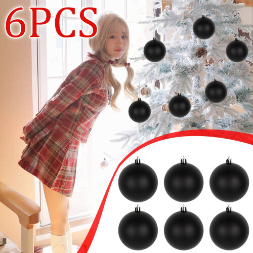 Black Christmas Ornaments Set Elegant Baubles 12 pcs 1