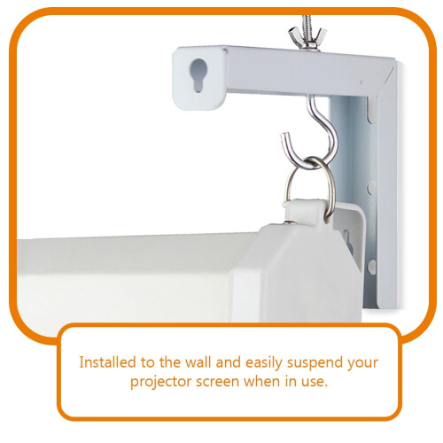 L-shaped Wall Bracket Multi-function Projector Screen Mounting for Ceiling Hook White 1