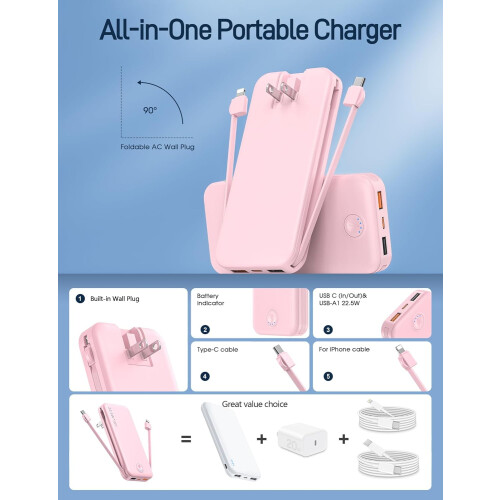 Τροφοδοτικό USB-C 12000mAh με πρίζα τοίχου 1