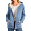 Γυναικείο παλτό fleece χειμώνα ζεστό casual μακρυμάνικο μπλουζάκι με κουκούλα και 2