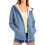 Γυναικείο παλτό fleece χειμώνα ζεστό casual μακρυμάνικο μπλουζάκι με κουκούλα και 8