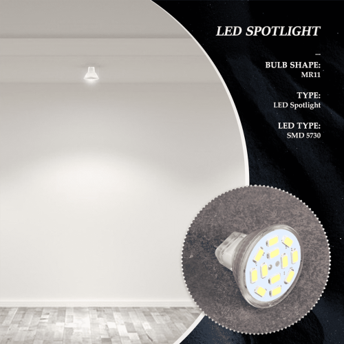 6W GU4MR11LED reflektor, SMD5730, 12 db 1