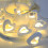 LED Heart String Lights Wooden Design Warm Glow 10m 6